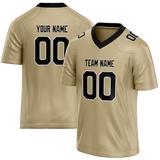 Custom Cream & Black Colors Design Sports Football Jersey