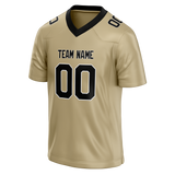 Custom Cream & Black Colors Design Sports Football Jersey FT01NOS040501