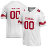 Custom White & Red Colors Design Sports Football Jersey