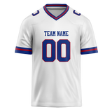 Custom White & Royal Blue Colors Design Sports Football Jersey FT01NYG040219