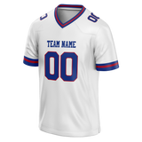 Custom White & Royal Blue Colors Design Sports Football Jersey FT01NYG040219