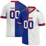 Custom Royal Blue & White Colors Design Sports Football Jersey FT01NYG061902