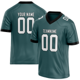 Custom Dark Aqua & White Colors Design Sports Football Jersey