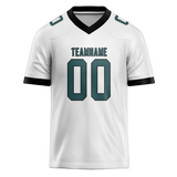 Custom White & Dark Aqua Colors Design Sports Football Jersey FT01PE020216