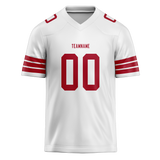 Custom White & Red Colors Design Sports Football Jersey FT01SF4020209