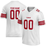 Custom White & Red Colors Design Sports Football Jersey