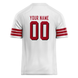 Custom White & Red Colors Design Sports Football Jersey FT01SF4030209