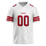 Custom White & Red Colors Design Sports Football Jersey FT01SF4030209