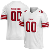 Custom White & Red Colors Design Sports Football Jersey