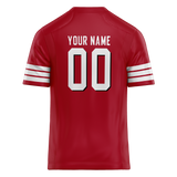 Custom Red & White Colors Design Sports Football Jersey FT01SF4040902