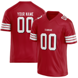 Custom Red & White Colors Design Sports Football Jersey