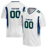 Custom White & Navy Blue Colors Design Sports Football Jersey