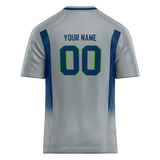 Custom Gray & Navy Blue Colors Design Sports Football Jersey FT01SS030318