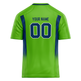 Custom Green & Navy Blue Colors Design Sports Football Jersey FT01SS041418