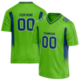 Custom Green & Navy Blue Colors Design Sports Football Jersey