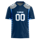 Custom Navy Blue & Light Blue Colors Design Sports Football Jersey FT01TT011821