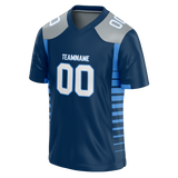 Custom Navy Blue & Light Blue Colors Design Sports Football Jersey FT01TT011821