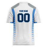 Custom White & Light Blue Colors Design Sports Football Jersey FT01TT020221