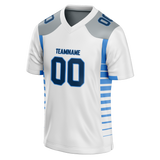 Custom White & Light Blue Colors Design Sports Football Jersey FT01TT020221