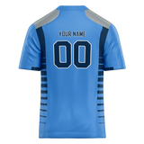 Custom Light Blue & Navy Blue Colors Design Sports Football Jersey FT01TT032118