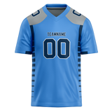 Custom Light Blue & Navy Blue Colors Design Sports Football Jersey FT01TT032118