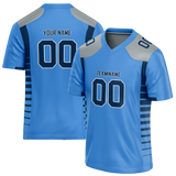 Custom Light Blue & Navy Blue Colors Design Sports Football Jersey FT01TT032118