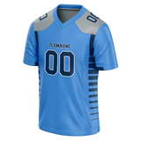 Custom Light Blue & Navy Blue Colors Design Sports Football Jersey FT01TT032118