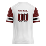 Custom White & Maroon Colors Design Sports Football Jersey FT01WC020208