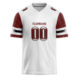 Custom White & Maroon Colors Design Sports Football Jersey FT01WC020208