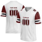 Custom White & Maroon Colors Design Sports Football Jersey