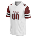 Custom White & Maroon Colors Design Sports Football Jersey FT01WC020208