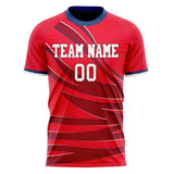 Custom Red Crimson Pattern Soccer Jersey