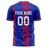 Custom Royal Red Pattern Soccer Jersey