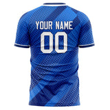 Custom Blue White Pattern Soccer Jersey