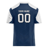 Custom Unisex Navy & White Pattern Football Jersey