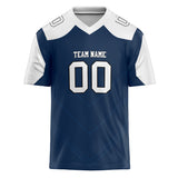 Custom Unisex Navy & White Pattern Football Jersey