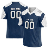 Custom Unisex Navy & White Pattern Football Jersey