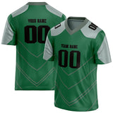 Custom Unisex Kelly Green & Black Pattern Football Jersey