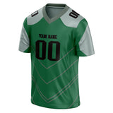 Custom Unisex Kelly Green & Black Pattern Football Jersey