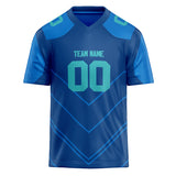 Custom Unisex Blue & Teal Pattern Football Jersey