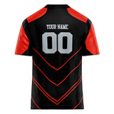 Custom Unisex Black & Red Pattern Football Jersey