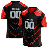 Custom Unisex Black & Red Pattern Football Jersey