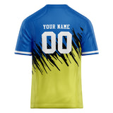 Custom Unisex Blue & Yellow Pattern Football Jersey