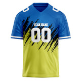 Custom Unisex Blue & Yellow Pattern Football Jersey