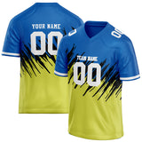 Custom Unisex Blue & Yellow Pattern Football Jersey