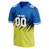 Custom Unisex Blue & Yellow Pattern Football Jersey