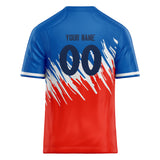 Custom Unisex Blue & Red Pattern Football Jersey