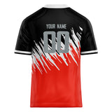 Custom Unisex Black & Red Pattern Football Jersey