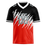 Custom Unisex Black & Red Pattern Football Jersey