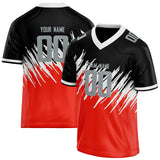 Custom Unisex Black & Red Pattern Football Jersey